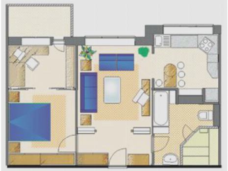 Пример перепланировки 2-комнатной квартиры в 3-комнатную